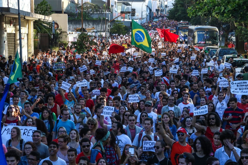 São Paulo 15/05/2016 Ato contra Michel Temer na Rua da Consolação . Foto Paulo Pinto/Agencia PT