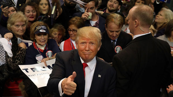 O presidente eleito dos EUA, Donald Trump, durante campanha eleitoral  (foto: Getty Images)