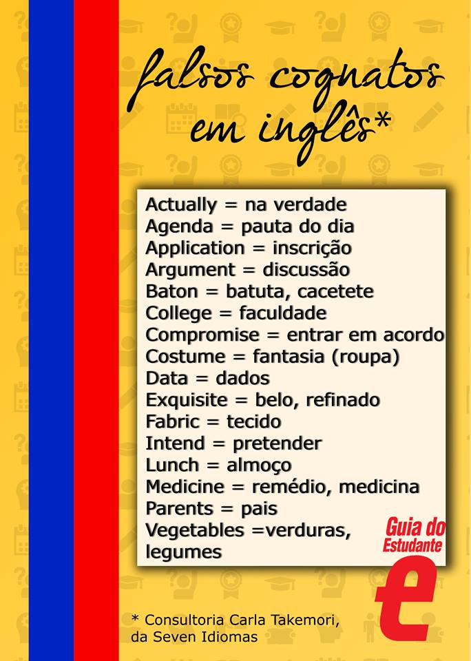 Falsos Cognatos em Inglês (False Friends) - Inglês Enem