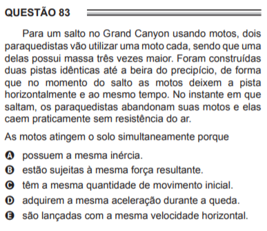 Como cai na prova: Física mecânica