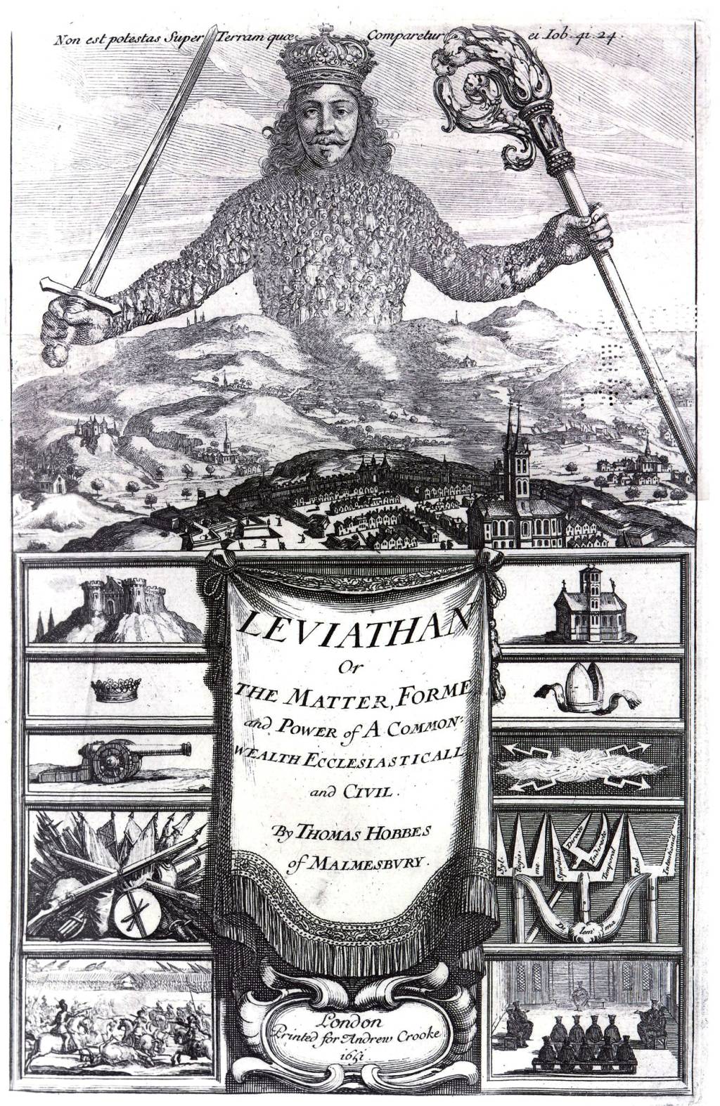 Capa da edição original do Leviatã (1651)