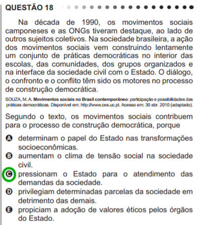 Como cai na prova: Movimentos sociais