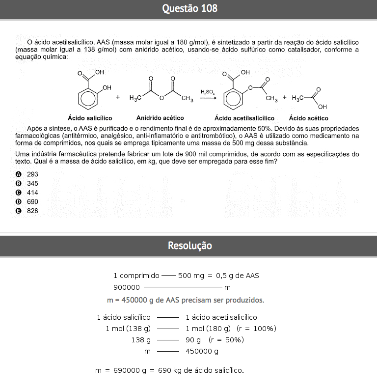 Veja as três questões mais difíceis de Química do Enem 2017