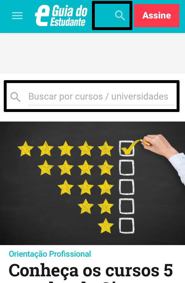 Como usar a busca de cursos do site do Guia do Estudante