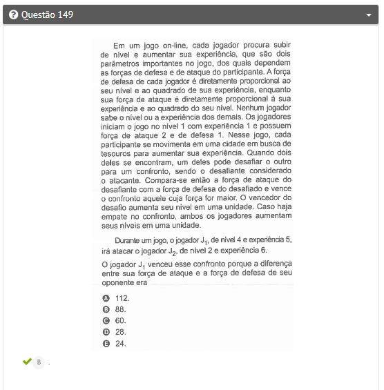 Modelo das Questões de Matemática do ENEM 