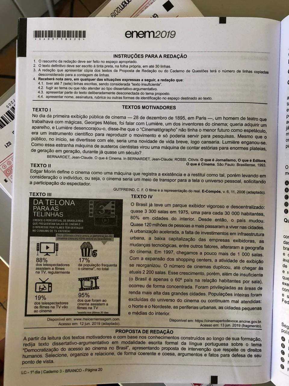 WhatsApp Image 2019-11-03 at 15.26.41 Inep confirma veracidade de foto da prova do Enem que circula na internet