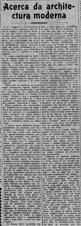 Manifesto Warchavchik